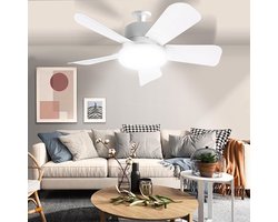 RFWR® Plafondventilator met Verlichting en Afstandsbediening - 6 Snelheden, Omkeerbare Rotatie, Stille Motor voor Woonkamer en Slaapkamer