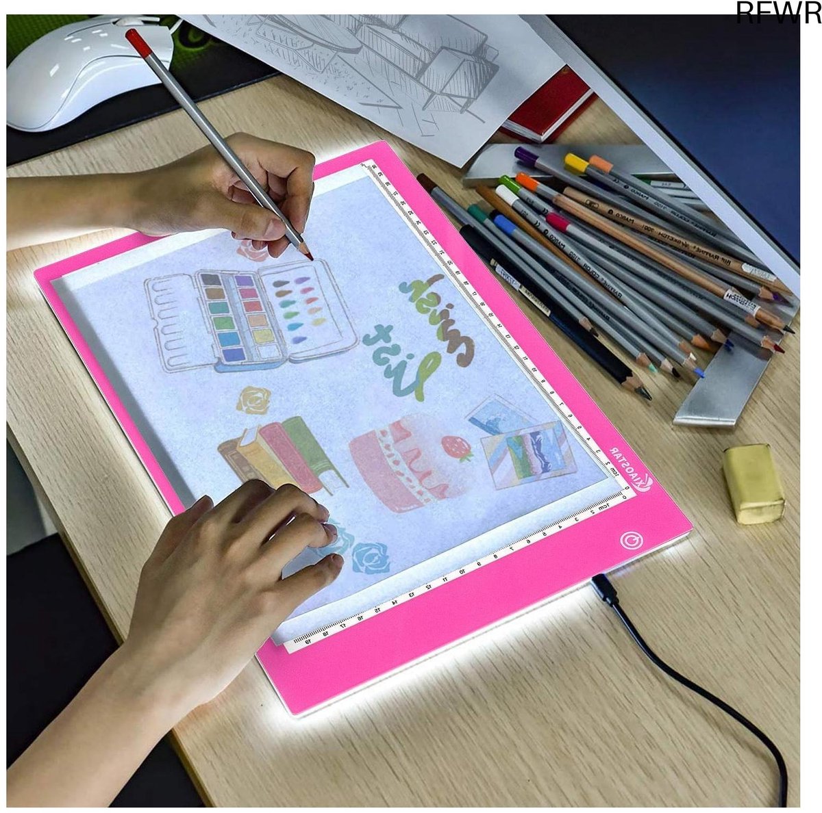 RFWR® Lichttafel A4 met 3 helderheidsniveaus voor tekenen en animatie