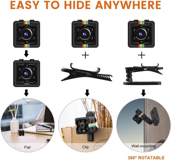 RFWR® Mini Camera met Bewegingsdetectie en Nachtzicht - 1080P HD Beveiligingscamera zonder WiFi van RFWR — afbeelding 2