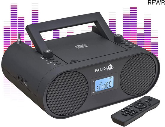 MEDION draagbare boombox E65711, CD/MP3-speler, FM, AUX, batterijvoeding, zwart