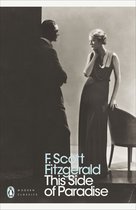 Book cover 'This Side of Paradise' by F. Scott Fitzgerald. A man and woman in evening wear stand facing each other.