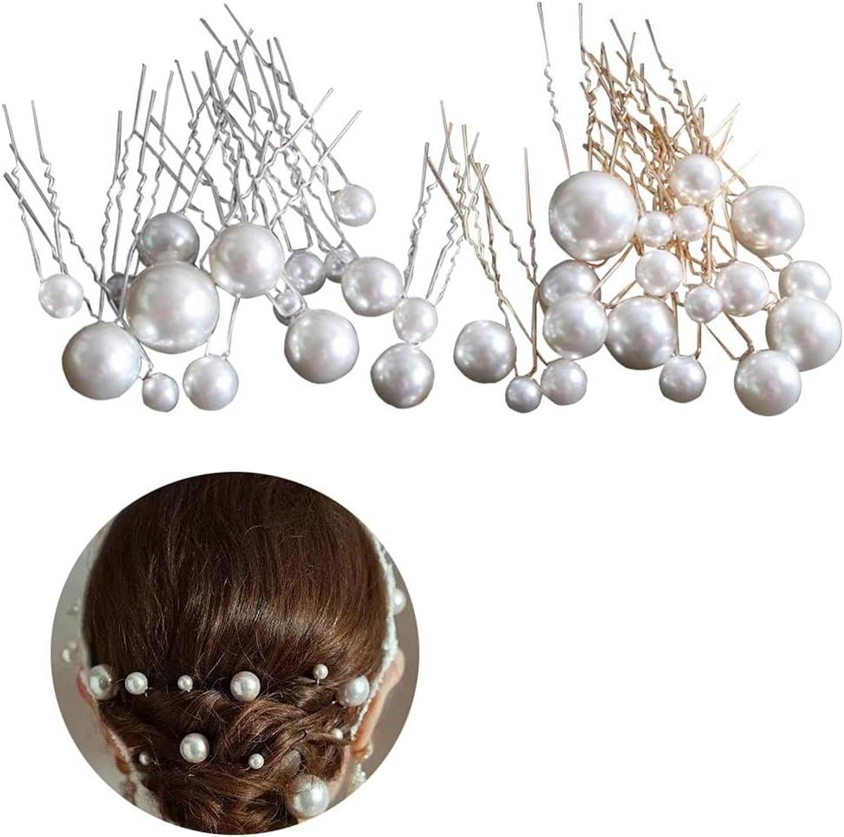 Haarkralen en parels - Set van 36 elegante haarspelden voor bruiloft en gala
