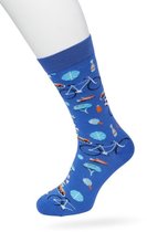 Bonnie Doon Heren Sokken met Sport Print maat 40/46 Blauw - Thema Sokken - Sporten - Cadeau Sokken - Word je Happy en vrolijk van - Zacht Katoen met Gladde Teennaad - Comfortabel - Perfect Cadeau - Bright Cobalt - BT992136.159