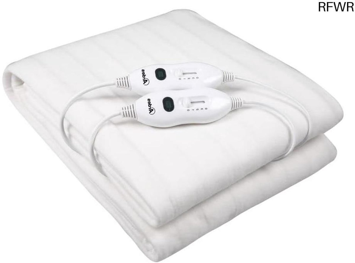RFWR® Elektrische Bedverwarmer voor Tweepersoonsbed - 2 Verwarmde Zones, 3-Posities Schakelaar, 100% Polyester