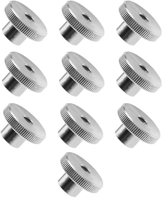 Foto: Allecto plus rvs m5 hoge gekartelde duim noten 10 stuks vrouwelijke draad handgreep knop lock moeren din 466 type 304 roestvrij staal
