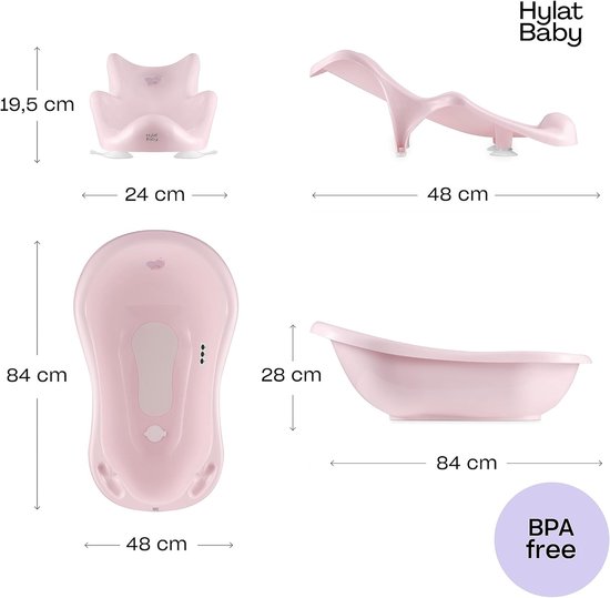RFWR® Babybadje met Standaard en Stop - Comfortabele en Veilige Verzorgingsset voor Pasgeborenen - Roze van RFWR® — afbeelding 4