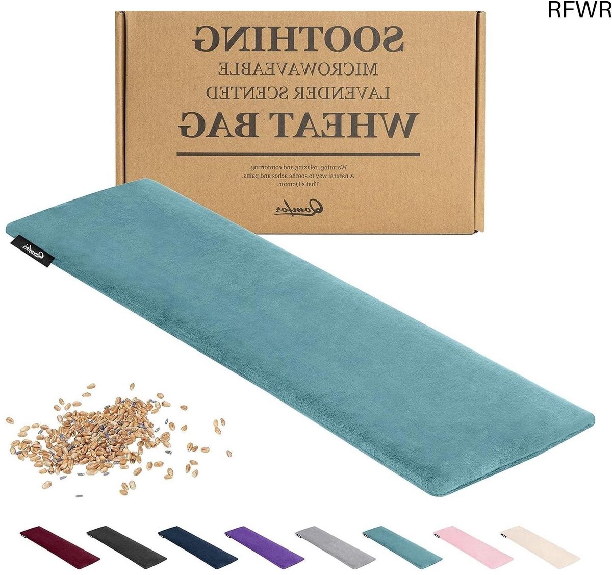 RFWR® Opwarmbare Pittenzak voor Pijnverlichting - Lavendel en Tarwe Gevuld Warmtekussen met Zachte Fleece Hoes