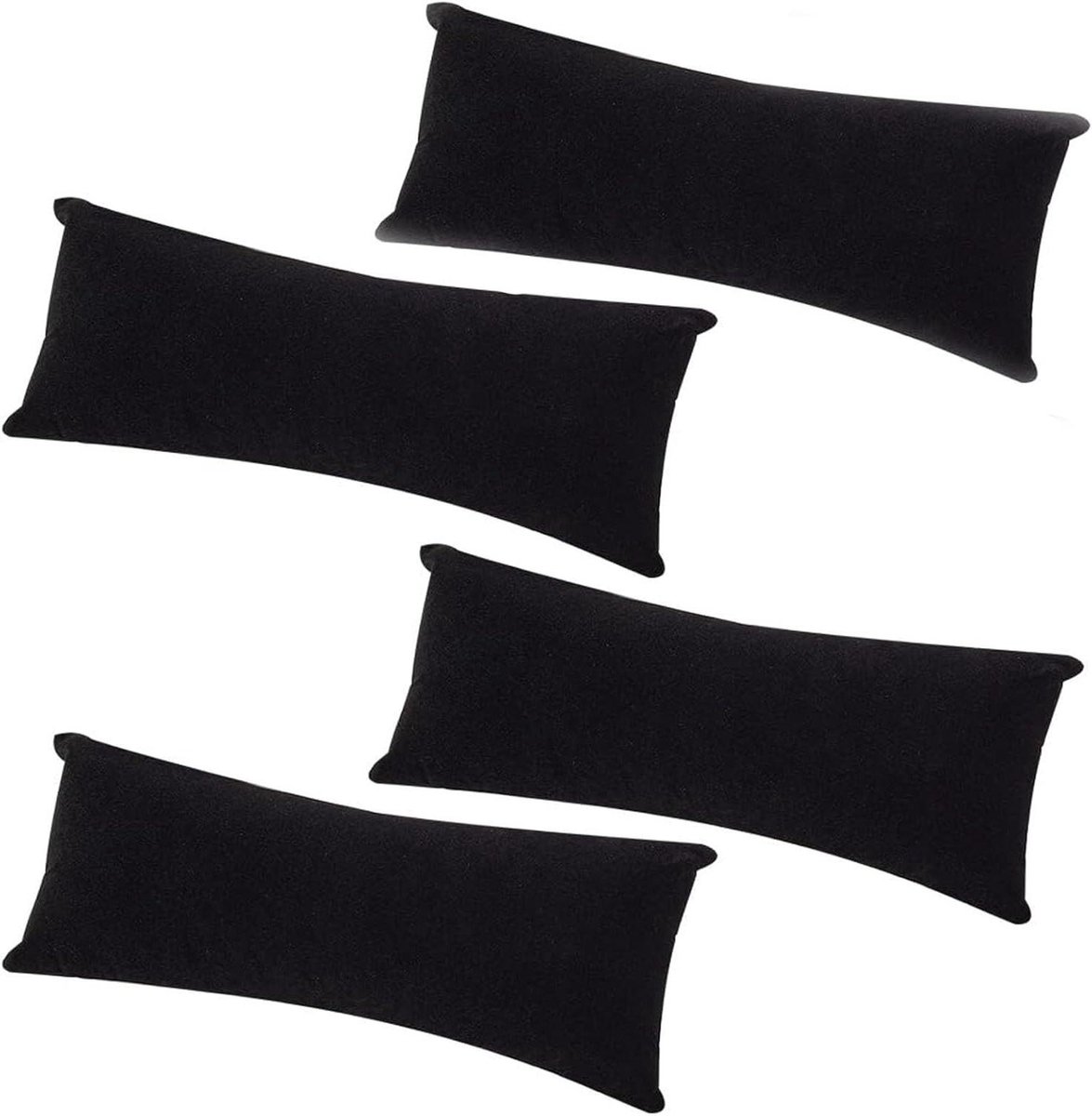 Allecto Plus - Kussens voor horloges en armbanden - set van 4 - Zwart
