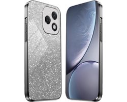Allecto Plus - Hoesje voor Huawei Honor 400 Lite 5G - Dun Siliconen TPU Hoesje met Electroplated Frame - Anti-Kras Schokbestendige Beschermhoes met Glanzende Sticker - Blauw