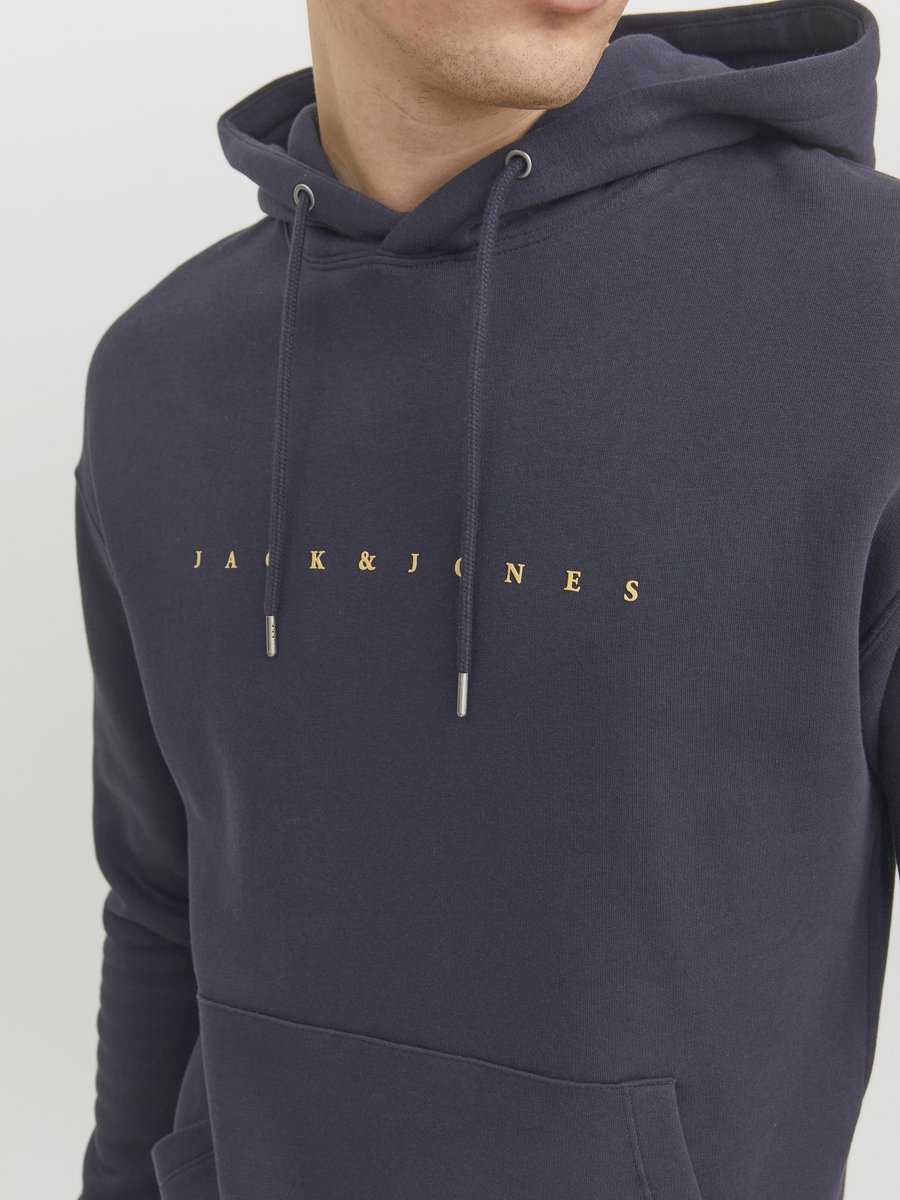 JACK & JONES Star jj sweat hood regular fit - heren hoodie katoenmengsel met capuchon - blauw blauw — afbeelding 3