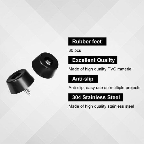 JGS Premium - 30 stuks Rubberen Voetjes 15x8mm voor Snijplank ...
