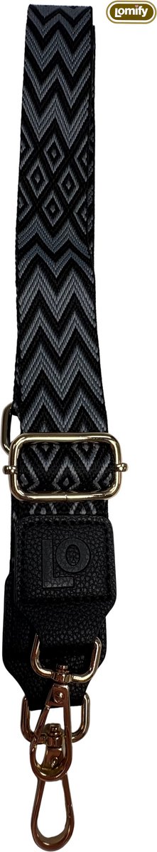 Lomify Pattern Strap W-vorm Grijs & Zwart universeel telefoonkoord / Lanyard / phone strap met verstelbare schouderhals 80cm - 130 cm