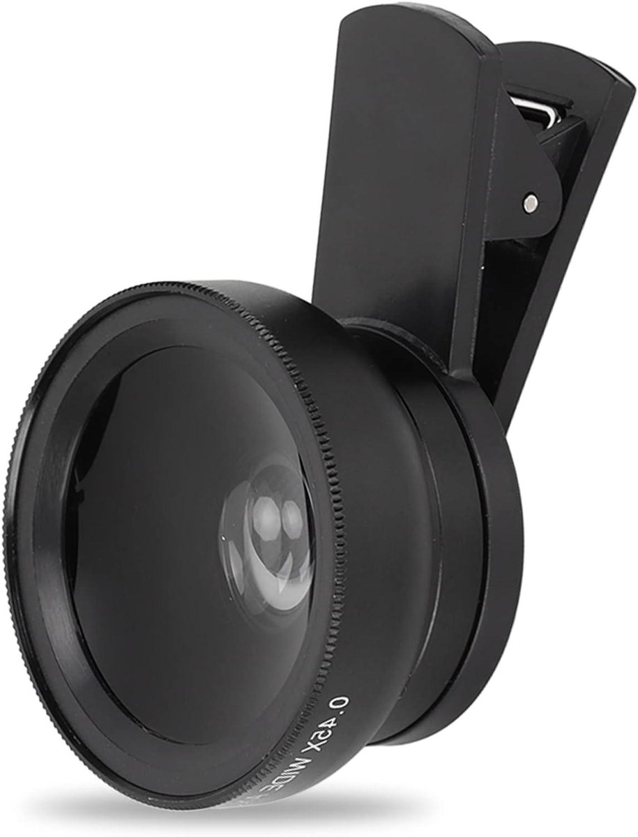 JGS Premium - Universele Telefoonlens 2-in-1 voor Mobiele Telefoon - HD Groothoek en Macrolens - Voor iPhone 13 12 11 Xs Xr 8 7 - Zwart - Professionele Kwaliteit