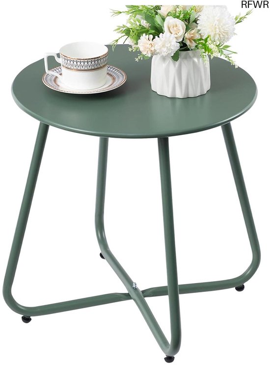 RFWR® Ronde Bijzettafel voor Buiten - Weerbestendig en Draagbaar voor Terras en Balkon