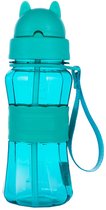 Ibenzoa® Kindervriendelijke drinkfles met rietje voor school en buitenactiviteiten, BPA-vrij, lekvrij ontwerp