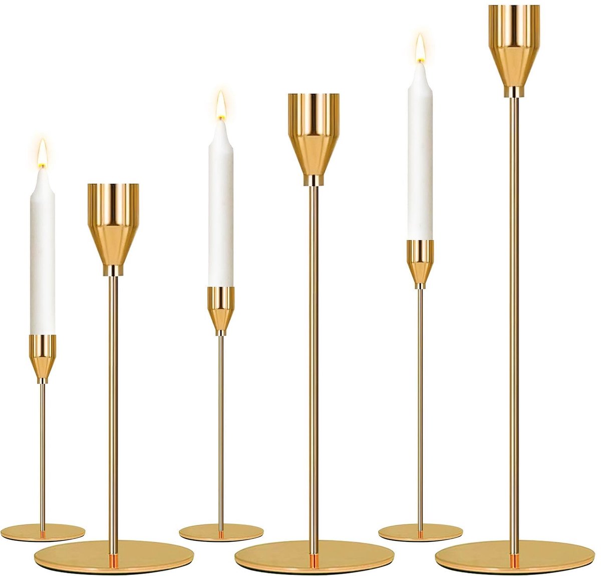 Ibenzoa Stijlvolle Gouden Metalen Kandelaar Set voor Diverse Decoratieve Toepassingen in Huis en Feesten