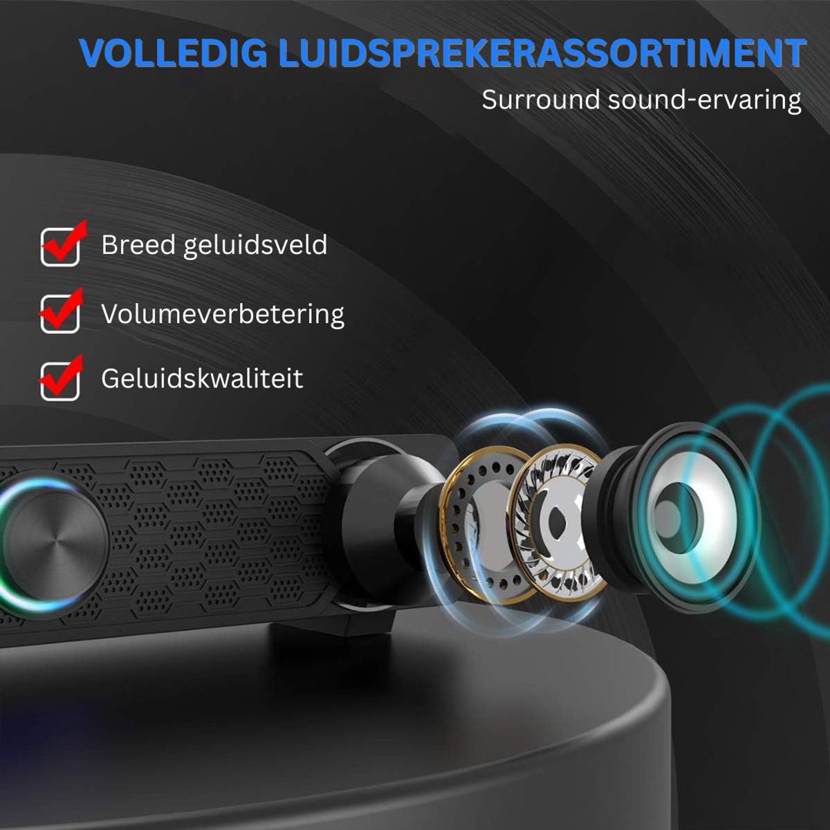 DailySupplies Soundbar Mini Luidspreker - Bekabeld en - afbeelding 2