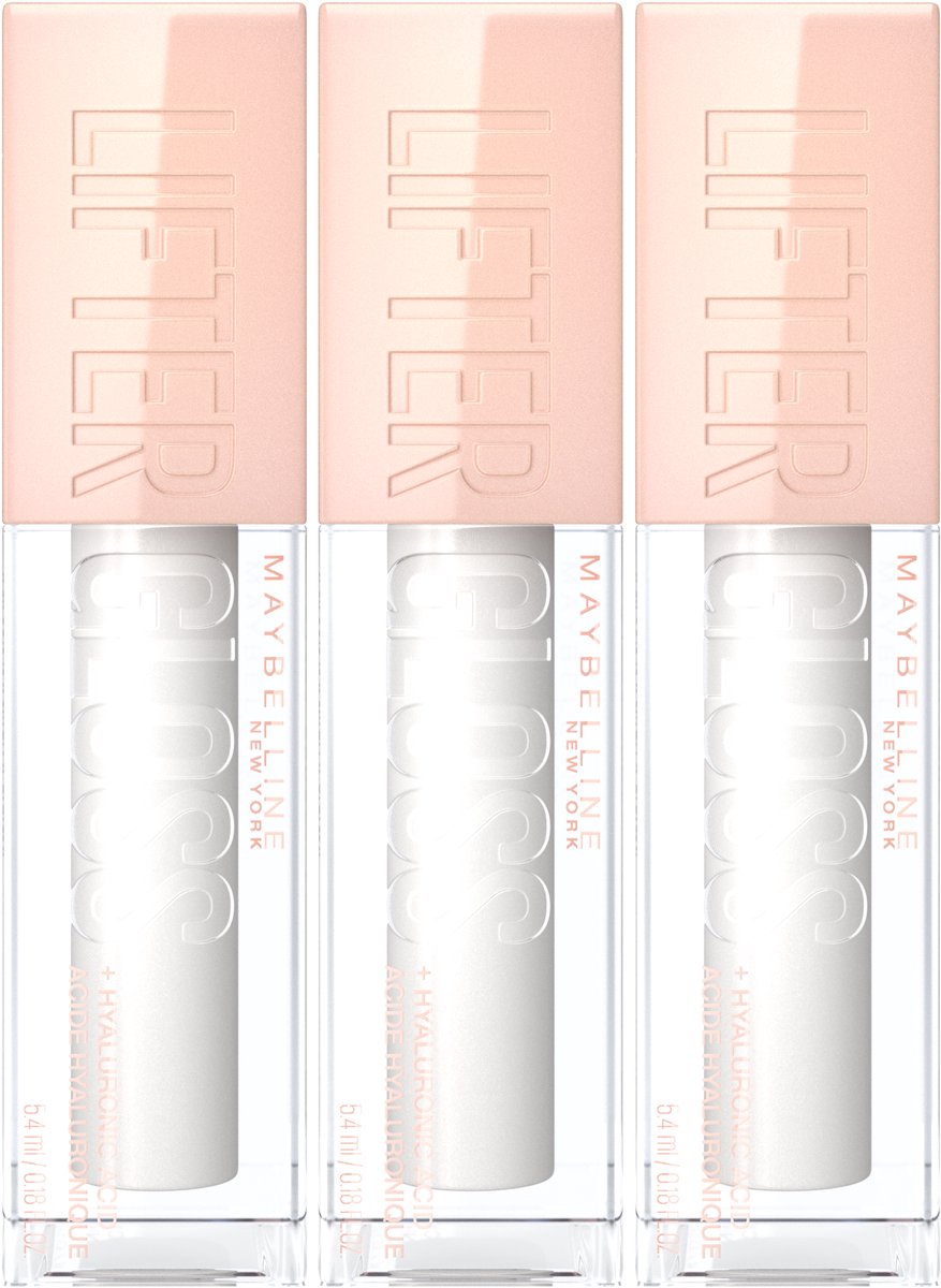 Maybelline New York - Lifter Gloss Lipgloss - 1 Pearl - Transparant - Glanzende Lipgloss - 5,4ml 3x