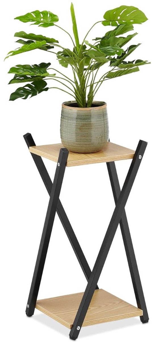Thuys – Plantenstaander – Binnen – Plantenhouder – 29 x 29 x 57cm – Zwart / Lichtbruin