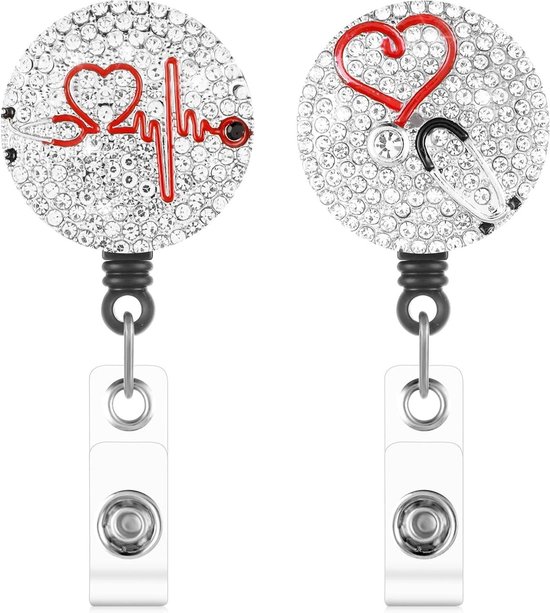Leuke roze boog verpleegster badge reel, RN Badge Buddy