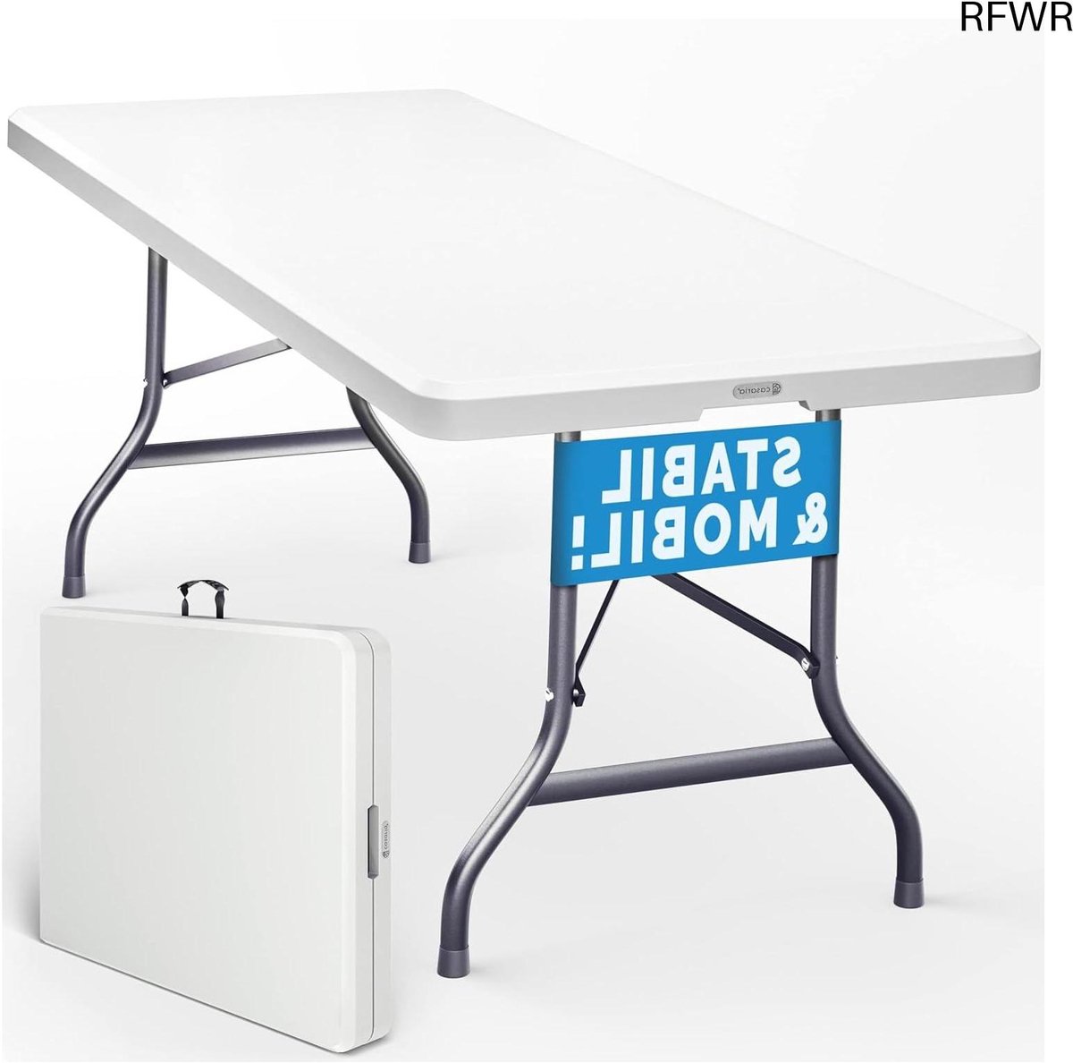 RFWR® Klapbare Tuintafel 183x76cm voor Buiten en Binnen - Weersbestendig en Draagbaar