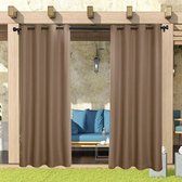 Bol.com Waterdichte outdoorgordijnen - Pergola-gordijn voor buiten - UV-bescherming - Zonwering en privacy - Bruin - 132 x 240 c... aanbieding
