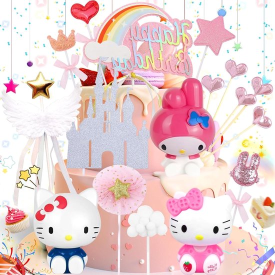Taartdecoratie set Regenboog met naam en leeftijd - Prints by Mi