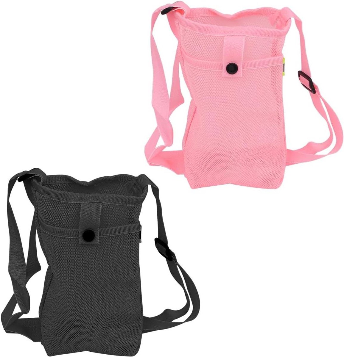 - Waterflesdrager voor 2 flessen - Verstelbare banden - Nylon - Wandelen Kamperen Sport Gym
