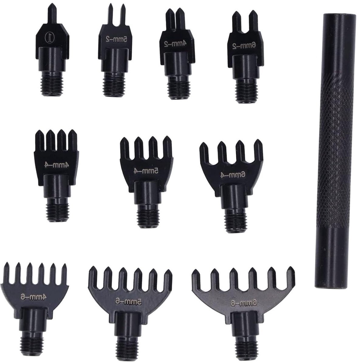 Lederen perforator met 10 punch tips voor duurzaam leer craft - Riem perforator met DIY diamant vetersluiting en stiksels beitel set.