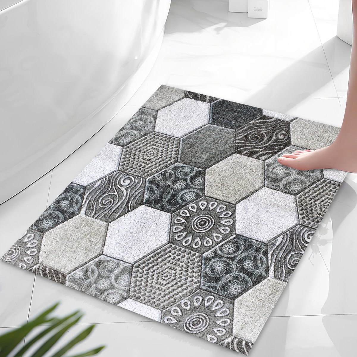 Ibenzoa® Douchmat met Antislip en Masserende PVC-Textuur voor Veilig Douchen 60x60 cm