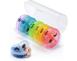 2 keer per dag Pill Box Organizer Travel Case 7 Day AM PM Weekly BPA gratis medicijn opbergdoos voor pillen vitamine medicatie en tabletten (helder)