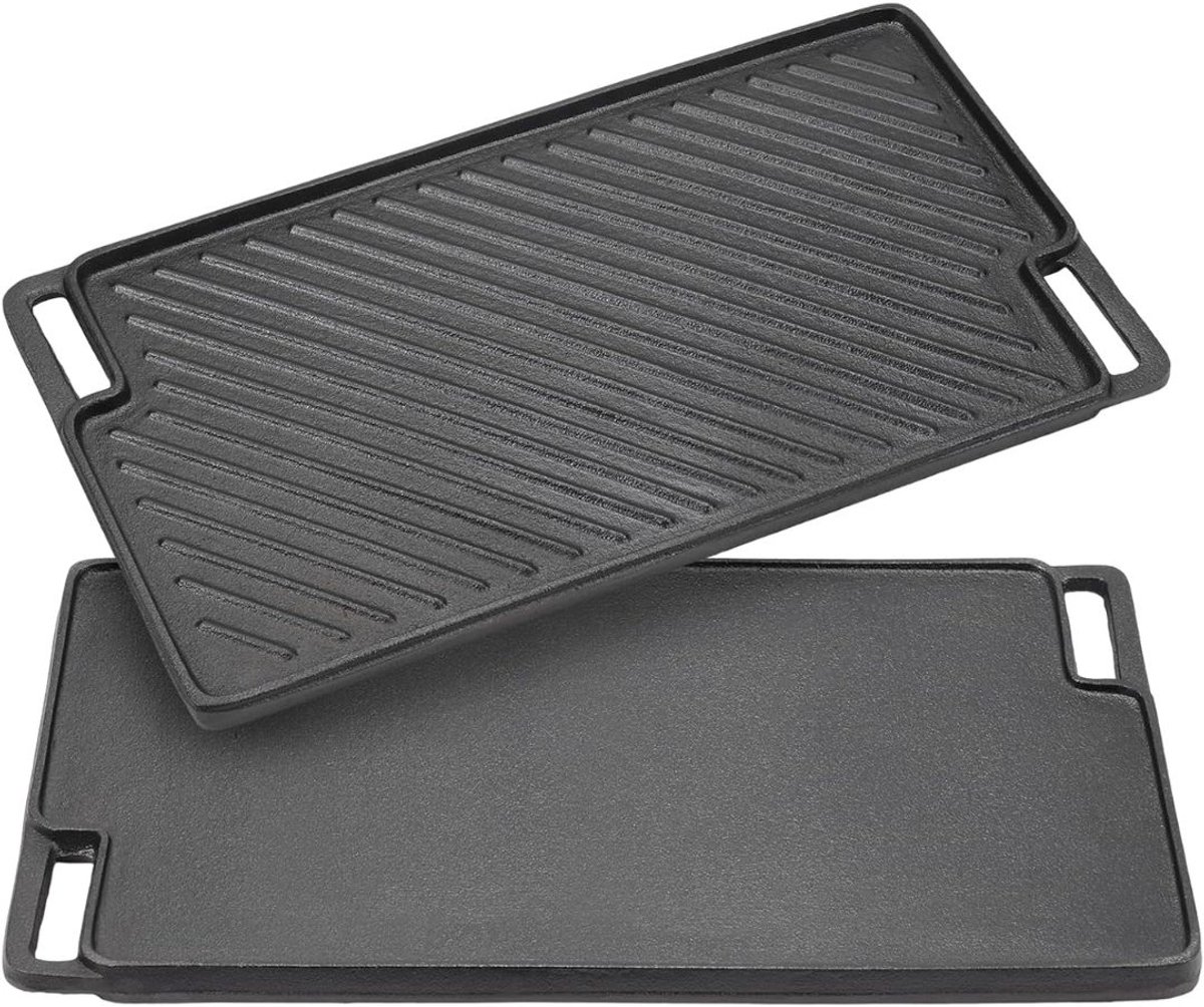 CLGP® Grillplaat Inductie - Bakplaat - Gietijzer - Zwart