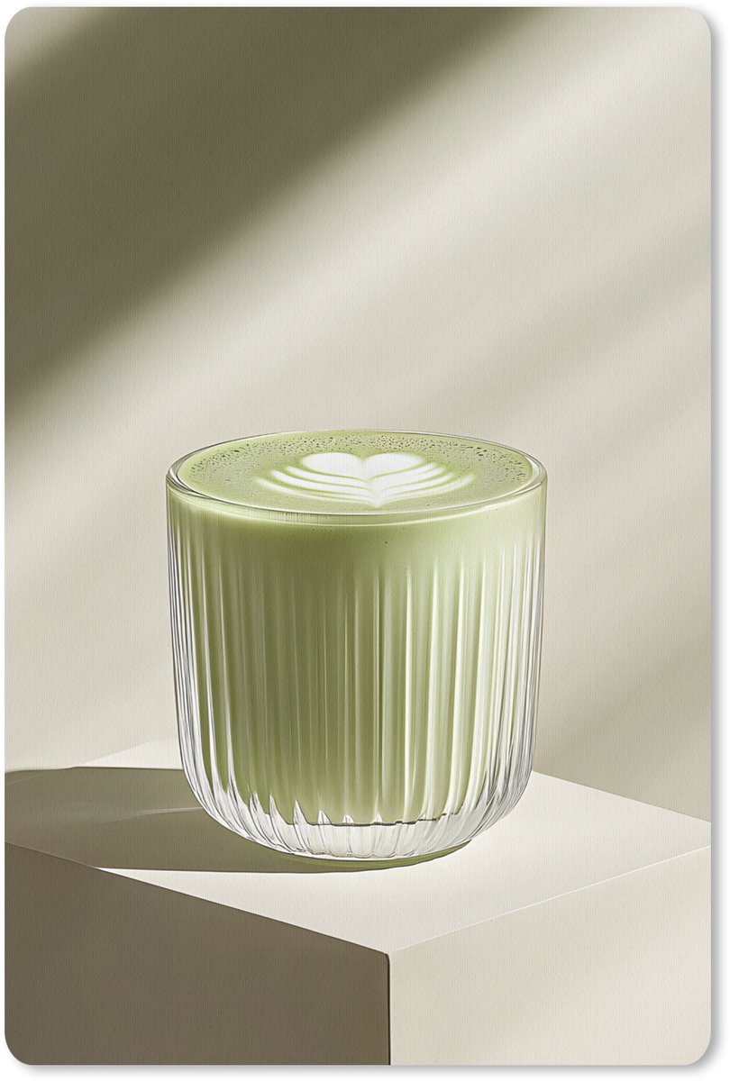 Muismat 18x27 cm - Mousepad Matcha - Glas - Groen - Minimalistisch - Muismatten