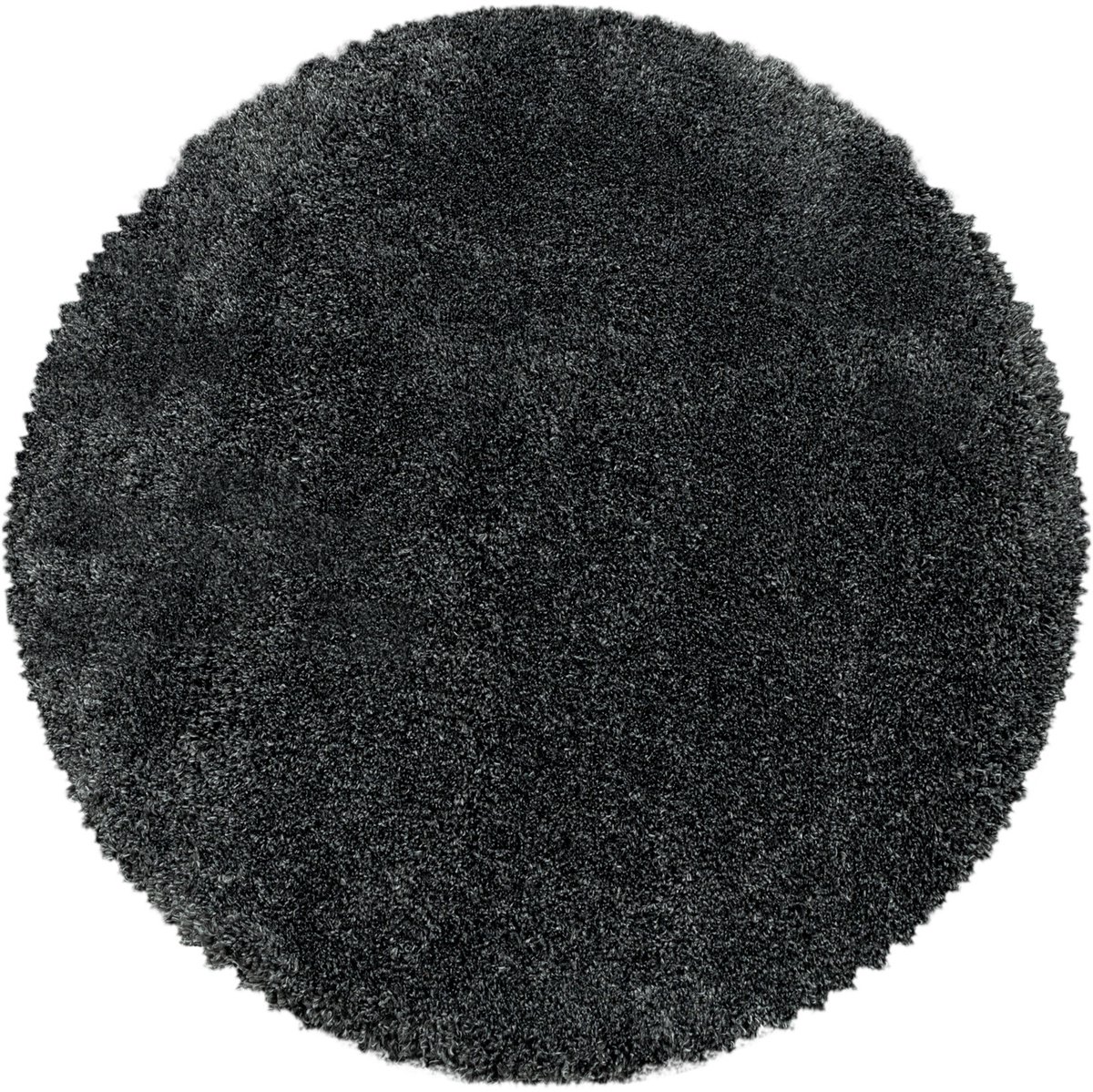 Extra hoogpolig shaggy vloerkleed Fluffy - rond - grijs - 120x120 cm