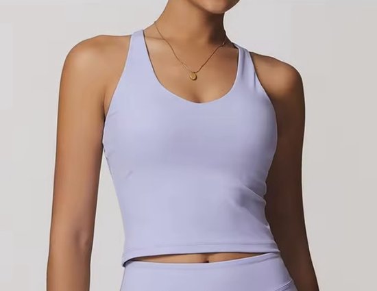 Set de sport Eclipse - Taille S - Lilas - Ensemble de sport 5 pièces avec soutien-gorge, haut à manches courtes, haut à manches longues, legging taille haute et short - Violet - Sans coutures et coupe Comfort