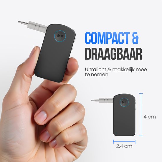 Strex Bluetooth Receiver Auto AUX - 3.5mm Adapter met Handsfree Bellen - BT 5.4 - Bluetooth Ontvanger