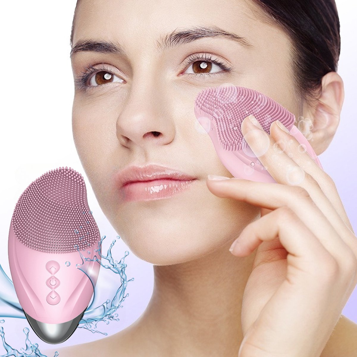 CHIWIN 3‑in‑1 Waterdichte Gezichtsreinigingsborstel – Gezichtsreiniger Elektrisch – Ultrasone Trillingen Gezichtsborstel, 48 °C Warmte, USB Oplaadbaar – Anti‑Age Massage & Reinigen