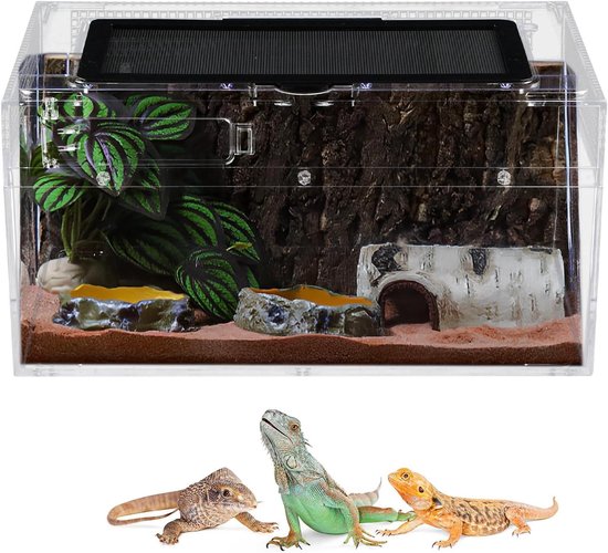 Dewocke Mini Reptile Tank, 30 x 18 x 15 cm, Transparent Acrylic