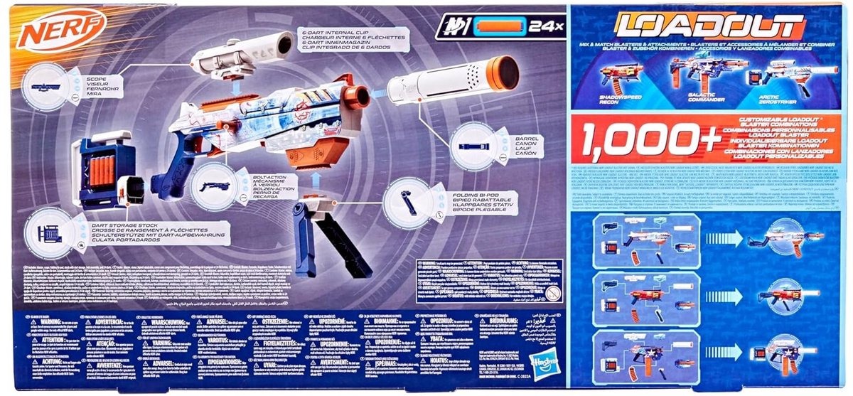 Nerf Loadout Arctic Zerostriker blaster en 24 N1-darts — afbeelding 9