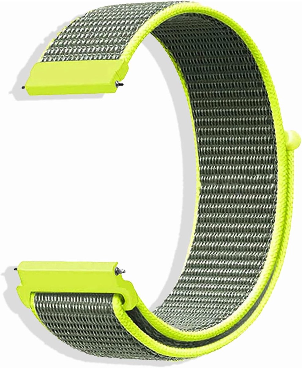 Ceiband Horlogeband 22mm 20mm 18mm Nylon Klittenband - Geel