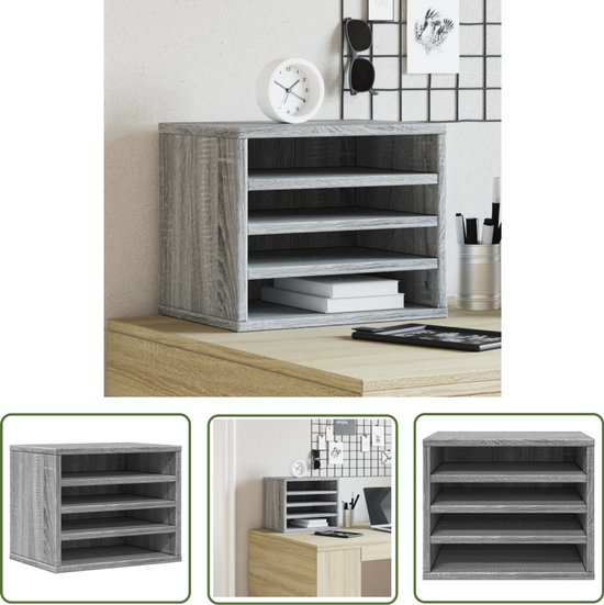 Bureau organiser 36x26x29,5 cm bewerkt hout sonoma eikenkleurig
