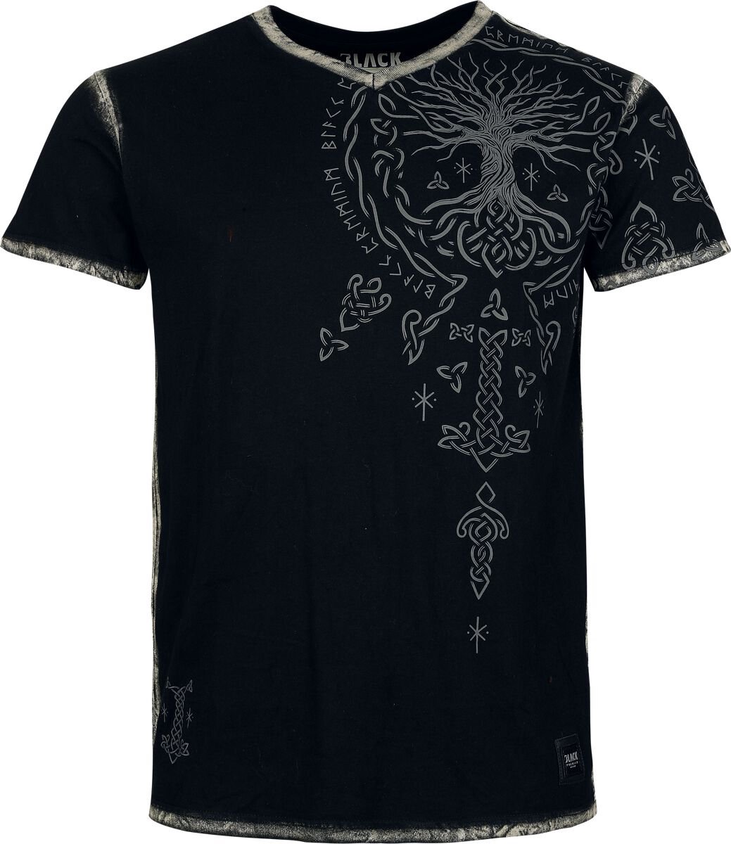 Black Premium by EMP Zwart T-shirt met print op voor- en achterkant - Heren - XXL