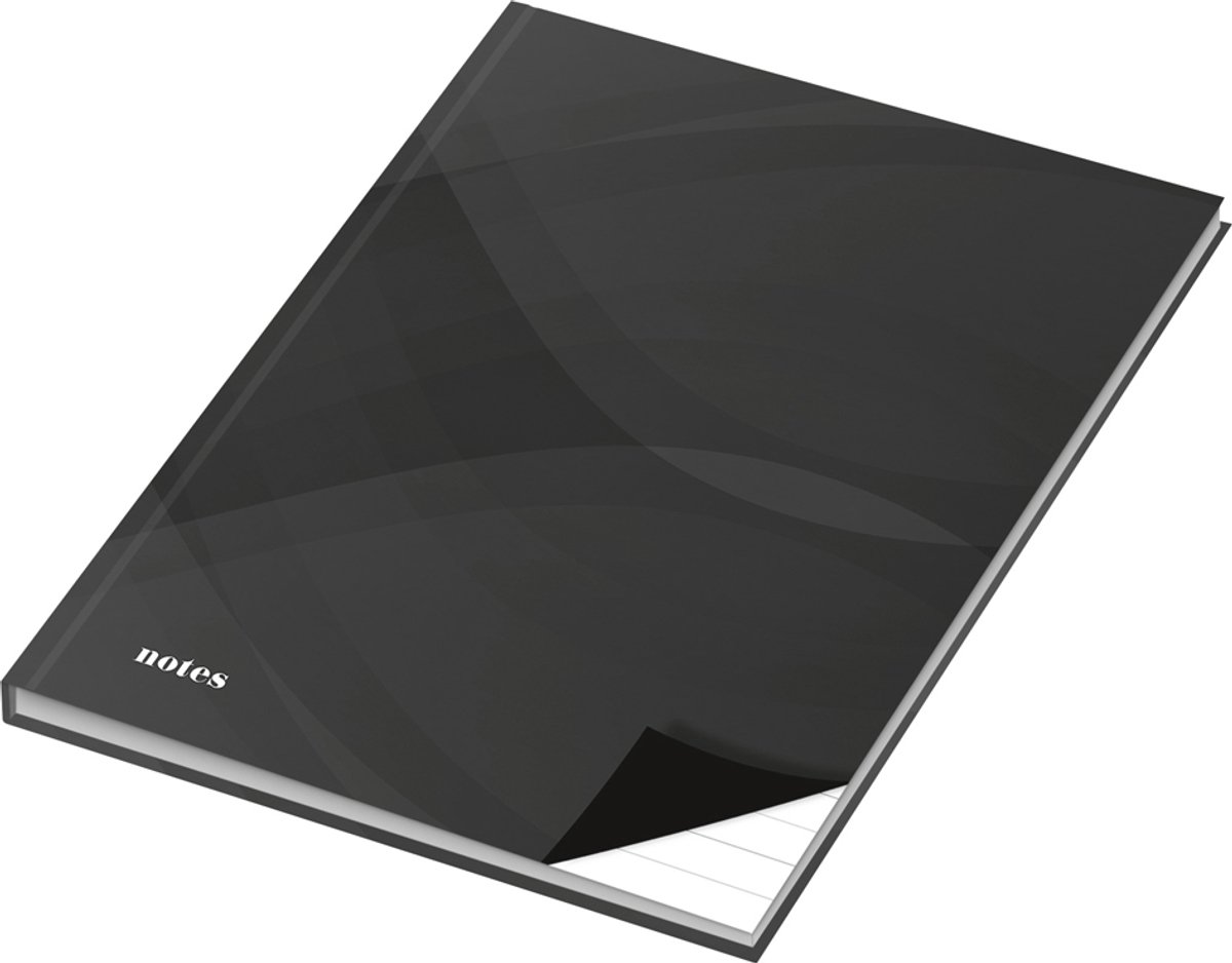 RNK notitieboek A4 gelinieerd zwart hardcover