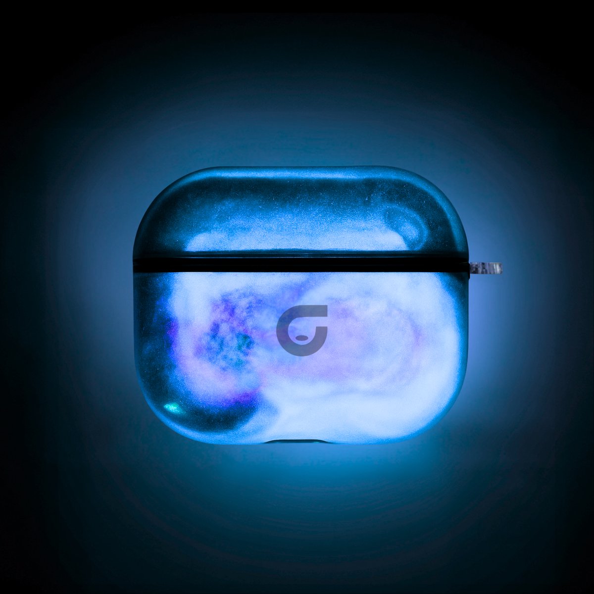 GlowsandGuards - Airpods pro 2 hoesje - Glow in the dark - Inclusief UV lampje om op te lichten - AirPods pro 2 case - Hét satisfying AirPods hoesje - AirPods Pro 2 - Blauw