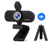 SyncGear Webcam met Microfoon – Full HD 1080p – Inclusief Statief & Cover – Autofocus – Plug & Play USB – Voor Laptop & PC – Streaming Camera – Zoom / Teams / Thuiswerken – Usb Webcam – Computer Camera