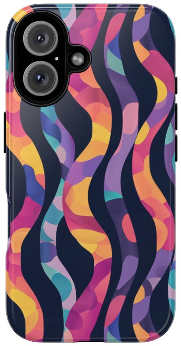 Kleurrijk Golvend Abstract Patroon – Telefoonhoesje Geschikt voor iPhone 16