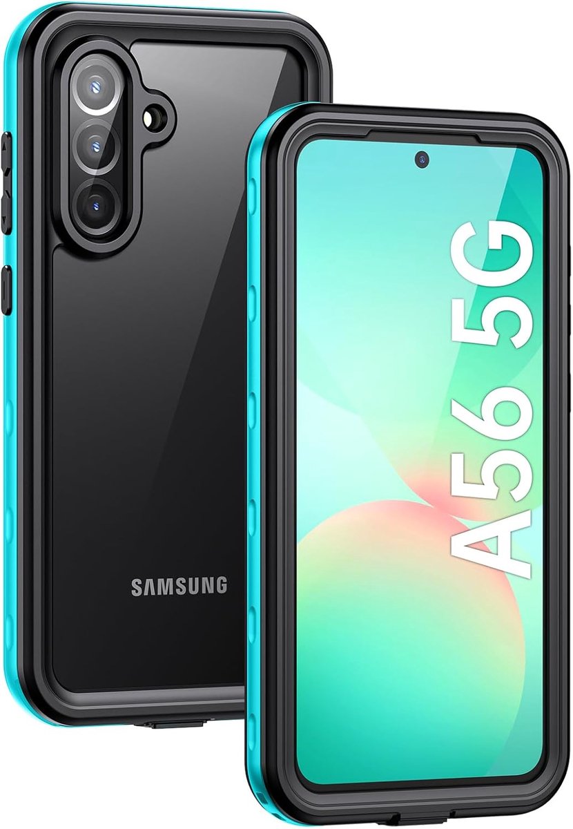 Zandarix Geschikt voor Samsung Galaxy A56 5G - Waterdicht - IP68 - 360 Graden Bescherming - Robuust - Back Cover Hoesje - Blauw