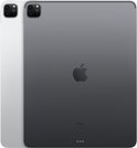 Zilveren en grijze iPad Pro met Apple logo. Twee iPads naast elkaar, achterkant zichtbaar.