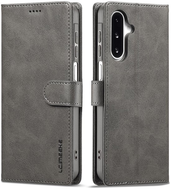 Étui LC.IMEEKE - Compatible avec Samsung Galaxy A17 - Étui portefeuille de Luxe LC.IMEEKE - Grijs