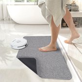 LIMNUO Badmat - sneldrogende badkamertapijten onder de deur, super absorberend, dun, modieus, wasbaar (Blauw, 60x40cm